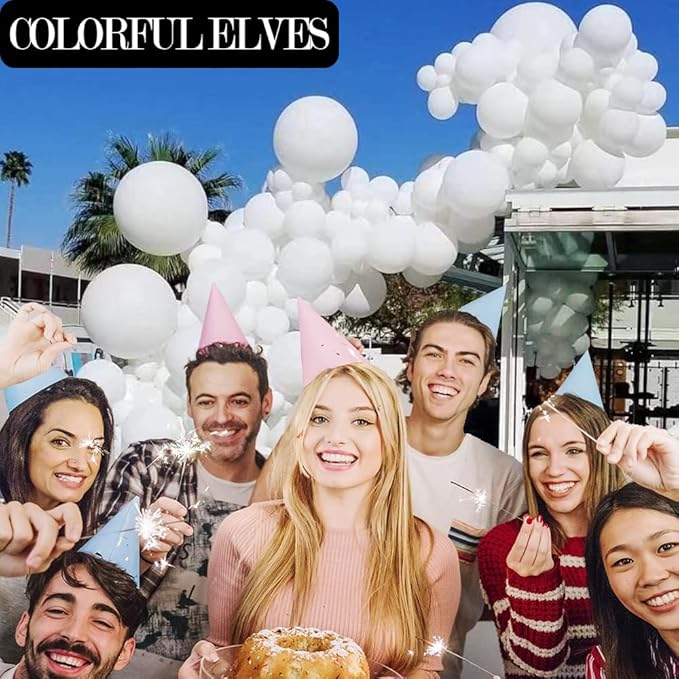 100 pcs 12 Inch White Balloons Helium Shiny Thicken Matte White Latex Balloons Party Decoration