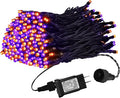 weillsnow Purple&Orange Halloween Lights, 200 LED 66Ft Plug in Waterproof Halloween String Lights, 8 Modes with Memory for Outdoor Indoor Garden Halloween Christmas Decorations (Orange&Purple, 66FT)