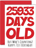Stuff4 71st Birthday Card for Men Women Him Her - 25933 Days Old - Funny Seventy-One Seventy-First Happy Birthday Card for Uncle Aunt Grandma Grandpa Mom Dad, A5 Humor Joke Greeting Cards