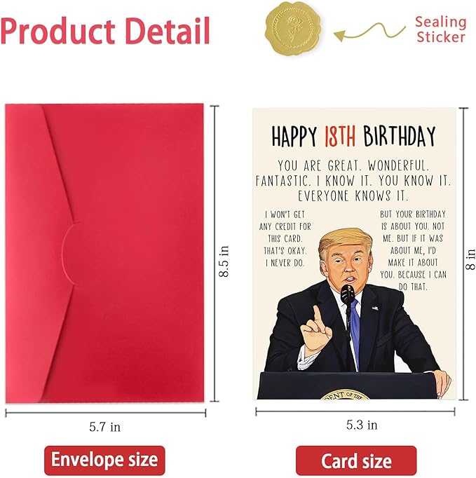 Funny 18th Birthday Card for Boys Girls, Unique 18 Year Old Birthday Gifts for Him Her, Humorous 18th Birthday Decorations for Son Daughter, Happy 18th Bday Gifts Cards