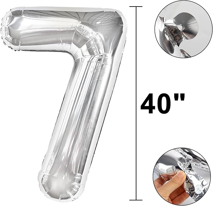 40 Inch Silver Number 27 Digital Balloon,Jumbo Mylar Foil Helium Balloon for 27 Balloons for Birthday Party,Wedding Anniversary Party Decorations