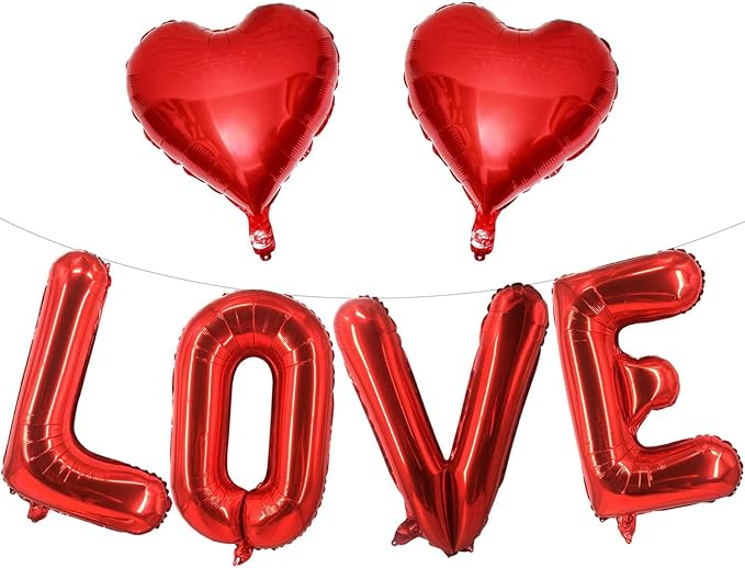 Red Love Balloons Red Heart Balloons Valentines Day Decorations Love Heart Balloons for for Valentines Day Bridal Shower Wedding Romantic Special Night Party Supplies Decorations
