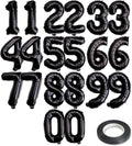 [20 Pcs] 16" Black Foil Number Balloons (2 sets of 0-9) - Mylar Aluminum Hanging Decorations for Graduation, Birthday, Christmas & New Year's Eve Parties