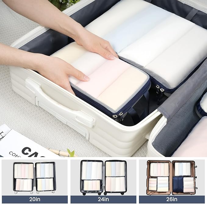 BAGAIL 6 Set Ultralight Compression Packing Cubes Packing Organizer for Travel Accessories Luggage Suitcase Backpack
