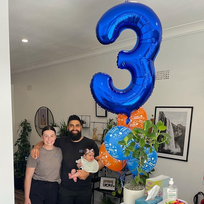 Metallic Blue Number 0 Balloon 40 Inch, 0 Balloon Numberfor 10th 20th 30th 40th 50th 60th Birthday Decorations, Navy Blue Party Supplies for Men Women