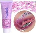 Pink Face Glitter Gel,Singer Concerts Music Festival Pink Out Accessories,Lover Heart Body Glitter Gel,Halloween Sequins Face Glitter Paint Makeup,Sparkling Hair Chunky Glitter for Women,50ML
