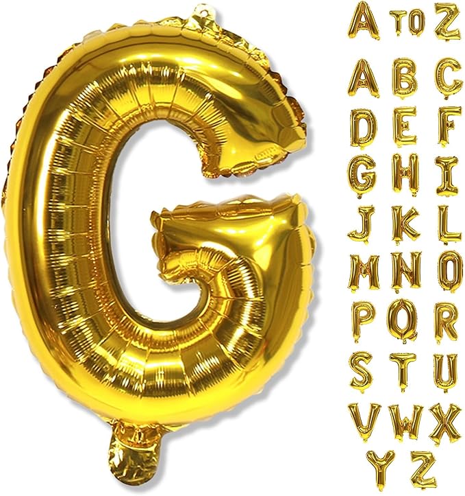 40 Inch Foil Letter Balloon, Giant Alphabet G Customize Balloon, Large Self Inflating Gold Decor for Women Birthday Party Decoration Supplies