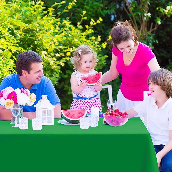 Kopokita 6PCS Green Plastic Tablecloths 54 x 108 Inch, Disposable Table Cloths Rectangle Party Table Covers