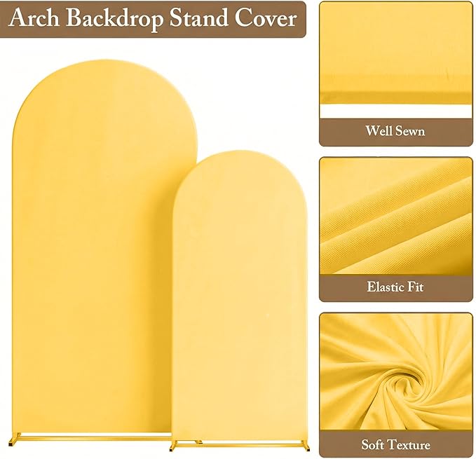 Metal Arch Backdrop Stand and Cover Set, 7.2FT, 6FT Party Backdrop, Easy to Assemble, Backdrop Stand for Parties, Birthday, Baby Shower