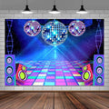 Dance Party Backdrop Retro 80s 90s Theme Stage Dance Ball Music Birthday Party Decoration DJ Photography Background 6X4 ft for Baby Shower Picture Photo Shoot Polyester Fabric, Green