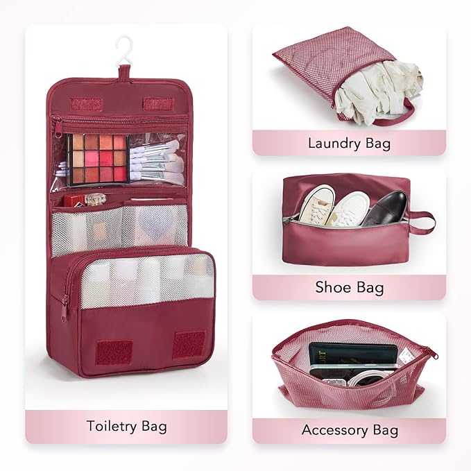 10 Set Compression Packing Cubes for Travel Essentials,Compressible Expandable Packing Cubes for Suitcase,OlarHike Luggage Organizer Bags for Travel,Handy Helper for Organizing Clothes(Wine Red)