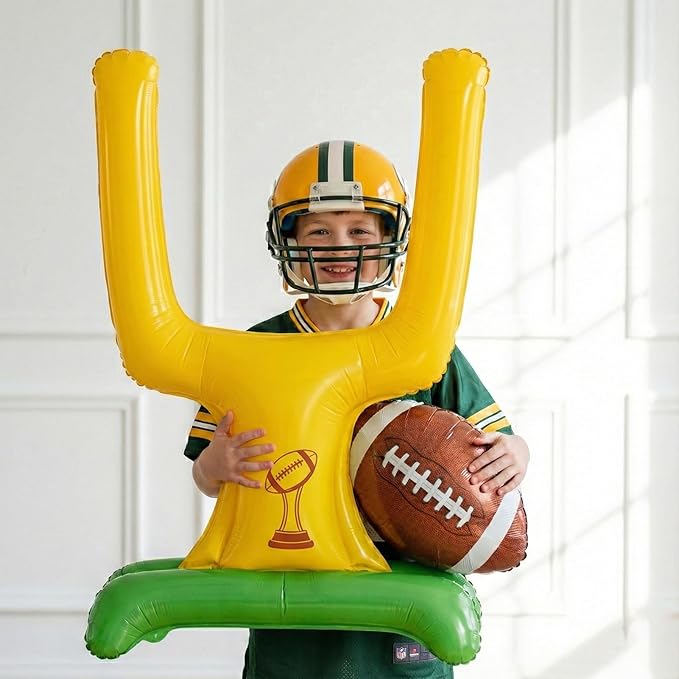 Football Balloon Garland Arch Kit dark green brown Balloons with backdrop Goal Post Mylar Balloons for Sports Birthday Boys first year touch down party decorations