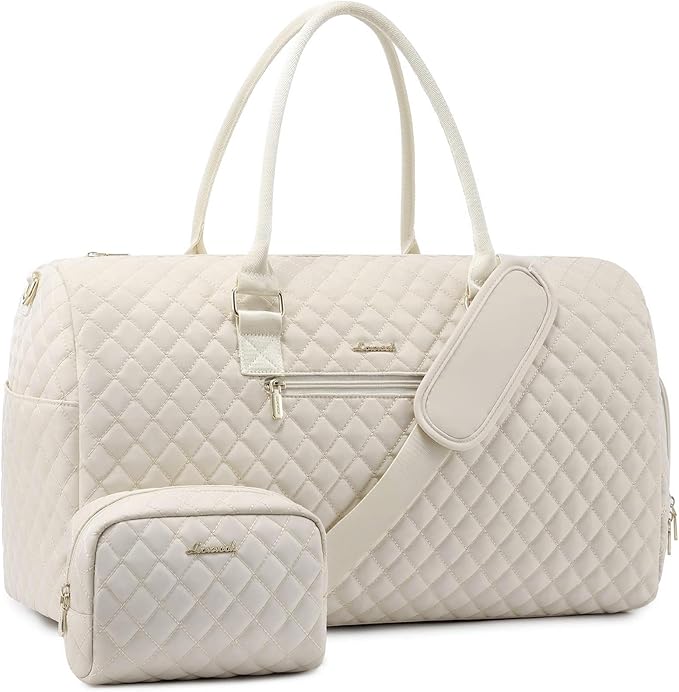 LOVEVOOK Travel Duffle Bag, Weekender Bag for Women with Toiletry Bag, Carry on Overnight Bag with Shoe Compartment, Gym Duffel Bag with Wet Pocket, Mommy Hospital Bags for Labor and Delivery
