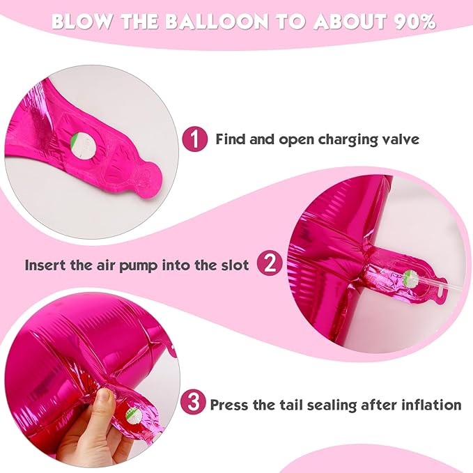 40 Inch Hot Pink Number 1 Balloon, Giant Number 1 Balloons for 11th 12th 21st Birthday Decorations, Party Supplies for Baby Boy Girl, Hot Pink Party Decor