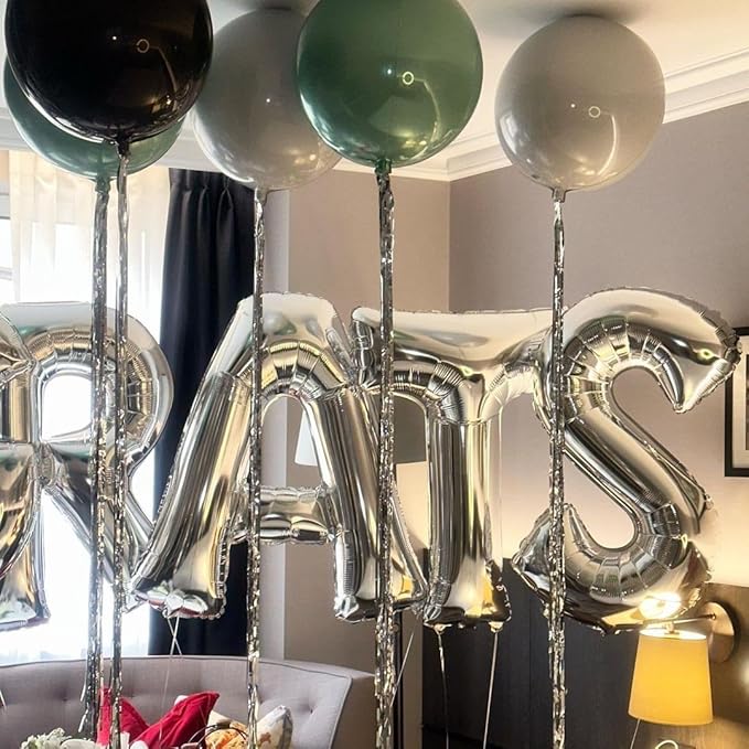 Silver Letter S Balloons 40 inch Large Alphabet S Balloons Silver Helium Foil Letter Balloon Banner for Birthday Party Anniversary Wedding Decoration