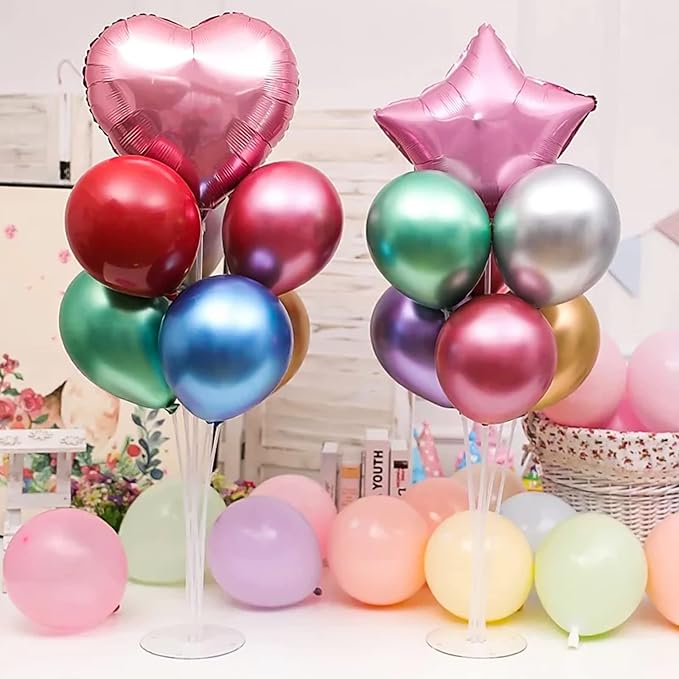 8 Sets Balloon Stand Kits, Balloon Sticks Holder with Base for Table Graduation Birthday Baby Shower Gender Reveal Party Decorations