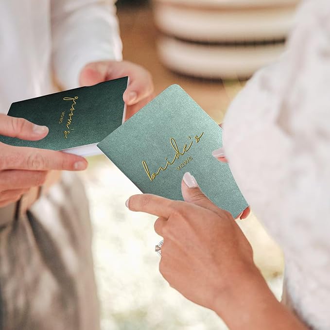 Vow Books His and Hers Wedding Vow Books Bride and Groom Vow Books Wedding Essentials Wedding Accessories(XZ-GB-Sage)