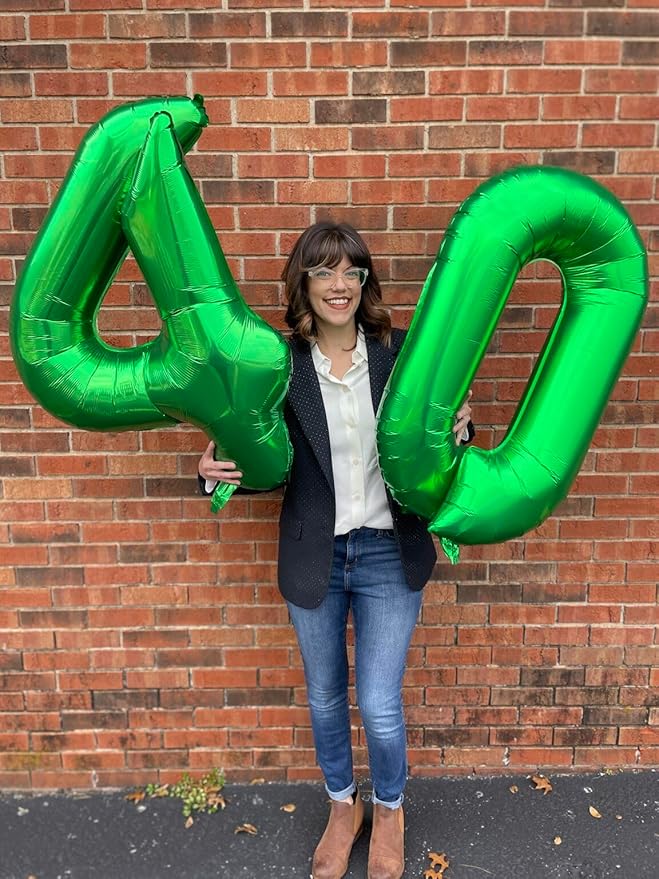 30 Balloon Number, Green Number 30th Birthday Balloons 40 Inch, 30 Years Old Green Birthday Decorations for Men Women, 30th Anniversary Decorations