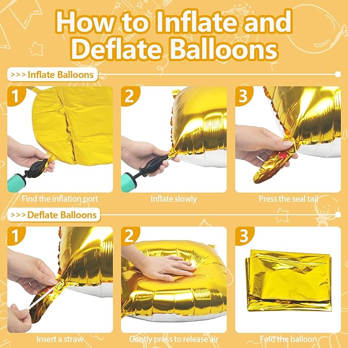 NISOCY 25PCS Gold White Square Foil Balloons Wall Backdrop Double Sided Gold Pearl White Balloon Arch Kit for Birthday New Year Wedding Engagement Bridal Shower Party Decorations