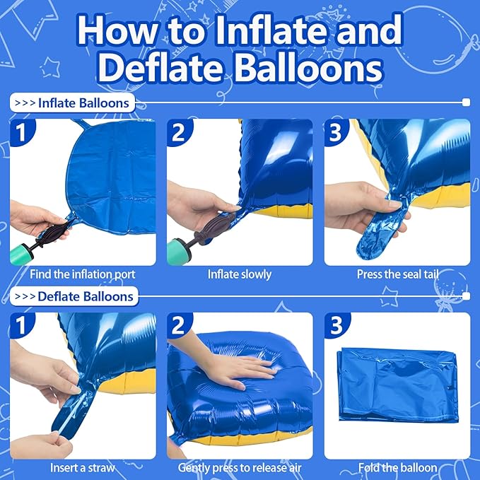 NISOCY 25PCS Blue Gold Square Foil Balloons Wall Backdrop Double Sided Deep Blue Gold Balloons Arch Kit for Birthday Graduation Baby Shower Wedding Anniversary Party Decorations