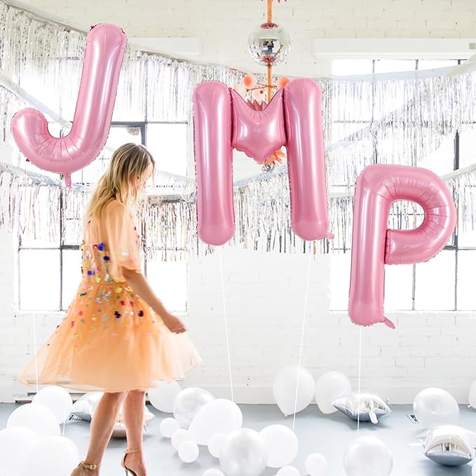 TONIFUL 40 Inch Large Pink Letter M Balloons Giant Foil Mylar Alphabet Balloon for Birthday Party Anniversary Baby Shower Wedding Supplies Decorations