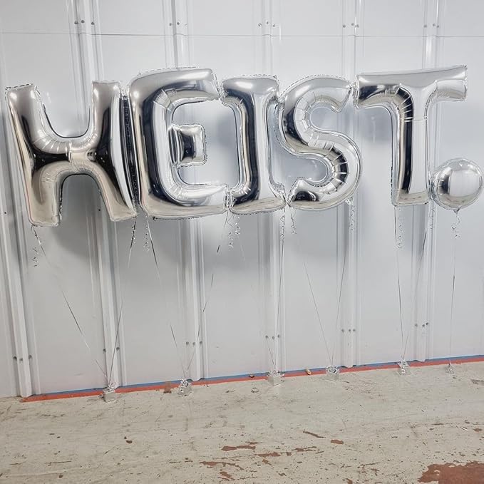 Silver Letter I Balloons 40 inch Large Alphabet I Balloons Silver Helium Foil Letter Balloon Banner for Birthday Party Anniversary Wedding Decoration