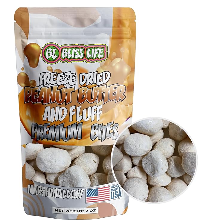 Freeze Dried PB&J Marshmallow Candy Exotic new TikTok Trend Unique Novelty Snack that Melts in your Mouth 2oz