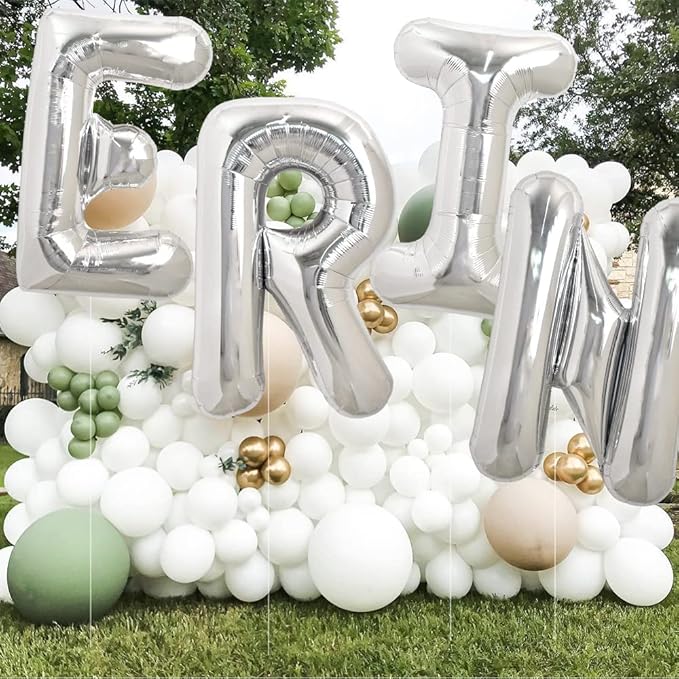 TONIFUL 40 Inch Large Silver Letter I Balloon - Foil Mylar Big Letter for 2026 New Year Eve Graduation Wedding Baby Shower Birthday Party Anniversary Supplies Decorations