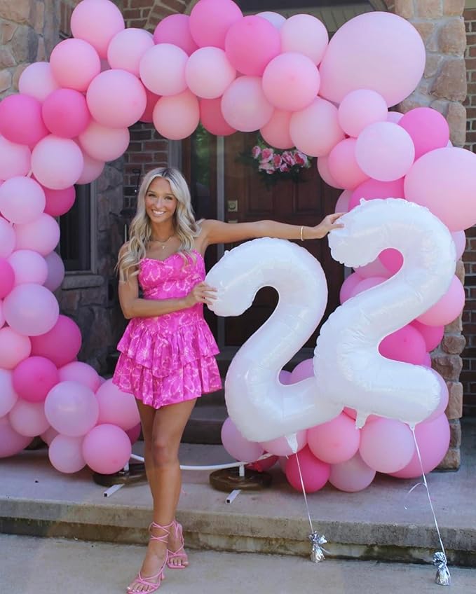 40 Inch White Number 3 Balloon, Giant 3 Number Balloons for 3rd Birthday Decorations, Party Supplies for Baby Boy Girl, White Party Decor