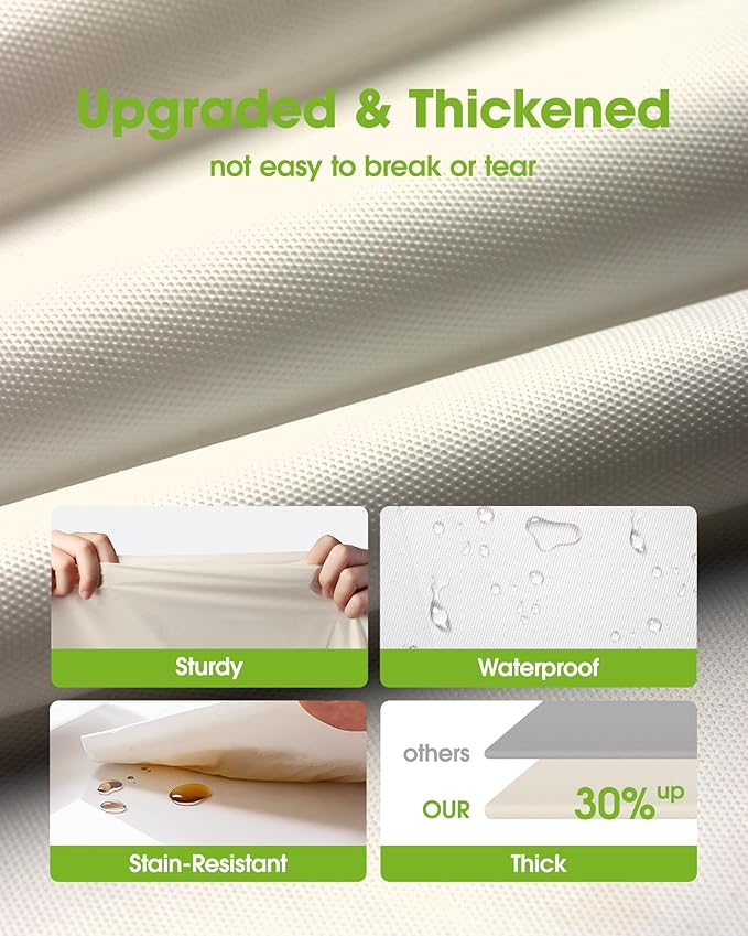 Pureegg Plastic Table Cloth Disposable 6 Pack, 54 x 108 Inch Table Cloths, Party, Wedding, Thanksgiving Decorations, Fall Tablecloths, Rectangle, Beige Plastic Cover, Waterproof, Cream, Ivory