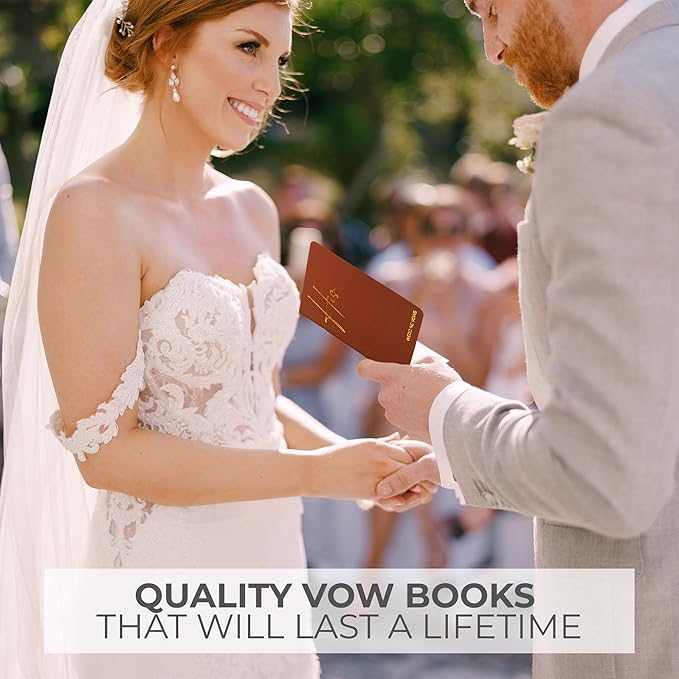 Elegant Vow Books With Gold Foil Lettering For Your Wedding - Perfectly Sized His and Hers Vow Books With Plenty Of Pages To Write Whatever is on Your Heart - A Beautiful Addition For The Wedding Day