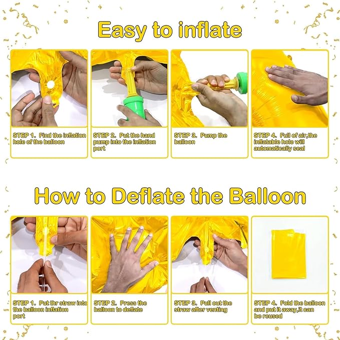 16 In Gold Large Numbers Balloons 0-9, Self Inflating Number 2 Balloons for Boys Girls, Big Gold Digit 2 Balloons for Women Men Birthday Party Anniversary Wedding Supplies Decorations