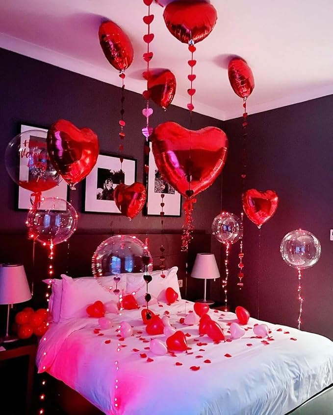 Red Valentine Day Decorations Red Love Balloons Valentines Heart Balloons for Valentines Day Galentines Day Wedding Party Decorations