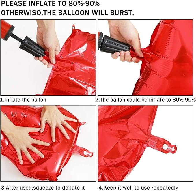 40 Inch Red Number 4 Balloon Large Red Foil Balloon Red 4 Balloons Mylar Helium Balloon for 4th Birthday Party Decorations Girls Boys Baby Shower Wedding Anniversary Decoration