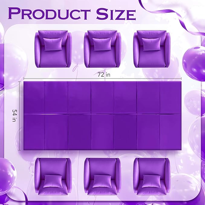 1 Piece Purple Foil Tablecloth 54 * 72inch Lavender Plastic Birthday Party Table Cloths Disposable Waterproof Table Cover for Halloween Bridal Shower Wedding Anniversary Baby Shower Elegant Supplies
