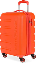SwissGear 7366 Signature Hardside Expandable Luggage with Spinner Wheels, TSA Lock, Cup-Holder, Orange, Carry-On 19-Inch