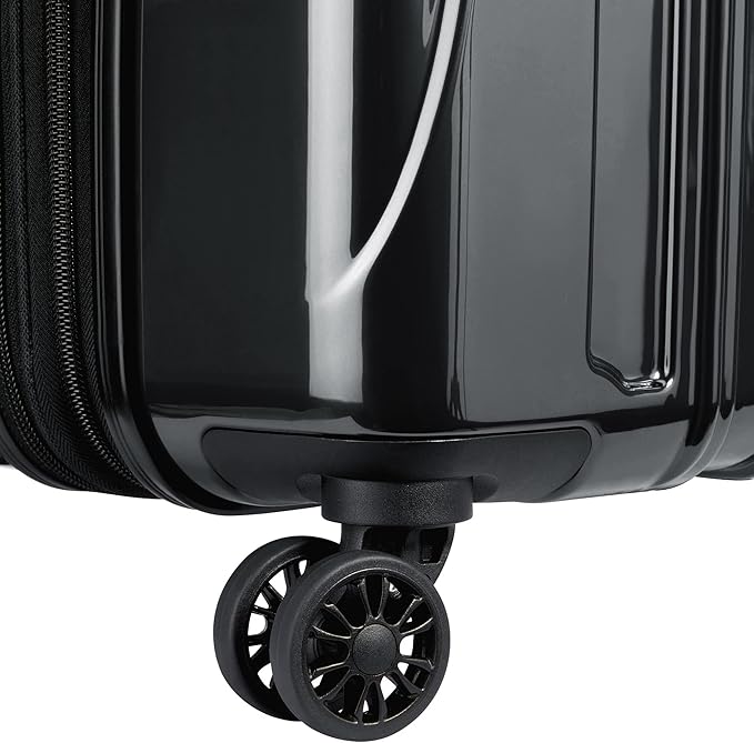 DELSEY PARIS Helium Aero Hardside Expandable Luggage with Spinner Wheels, Black, Checked-Medium 24 Inch