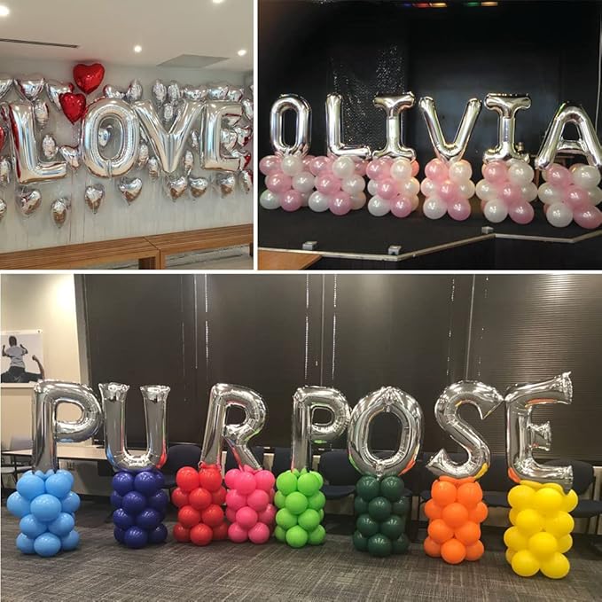 TONIFUL 40 Inch Large Silver Letter A Balloon - Foil Mylar Big Letter for 2026 New Year Eve Graduation Wedding Baby Shower Birthday Party Anniversary Supplies Decorations
