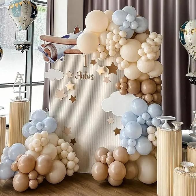 130pcs White Sand Balloons Different Sizes 18" 12" 10" 5" Off White Party Latex Balloons for Birthday Baby Shower Graduation Wedding Gender Reveal Anniversary Party Decorations