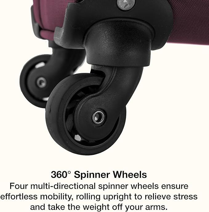 U.S. Traveler Anzio Softside Expandable Luggage with Spinner Wheels, Burgundy, 3-Piece Set (22/26/30)