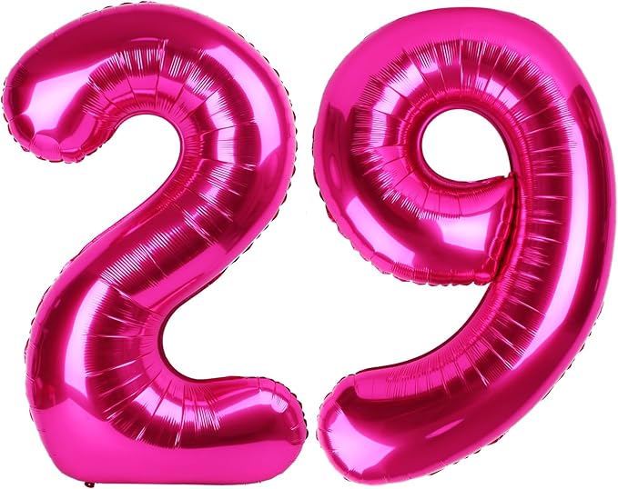 Foil 40 Inch Big Hot Pink 29 92 Balloon Number, Giant Happy 29 92 Birthday Party Supplies, Large 29 92 Balloons Anniversary Party Engagement Decorations