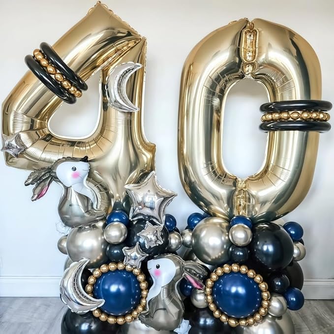 Champagne Gold 9 Balloon,40 Inch Light Gold Number 9 Balloon Big Foil Mylar Helium 9 Balloon for Birthday Party
