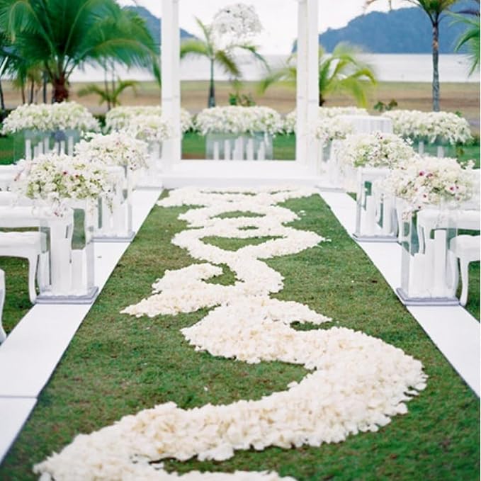 CODE FLORIST 1500 PCS Silk Rose Petals for Valentine's Day,Fake Rose Petals for Romantic Night,Wedding,Proposal Anniversary Flower Decorations(Separated,Scented,Ivory)