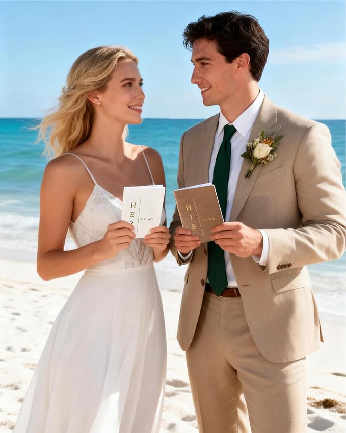 WeddingGiftsWedding Vow Books His and Hers, Wedding Vow Books with Soft Touch Gold Foil Engraving, Wedding Essentials, Wedding Accessories