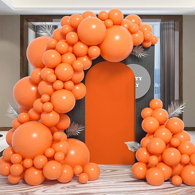 Arch Covers,Arch Backdrop Stand Fitted Cover for Wedding Birthday Party Ceremony Banquet Decoration(7.2FT,Candy Orange,Cover Only)