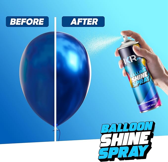 Balloon Shine Spray (2 x 16.9 oz) No Need Towel or Gloves, Instant High Shine Gloss Brite Balloons for Party Decoration for Ultra Lasting, Shine Balloon Spray Upgraded Formula