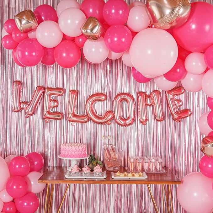 Restaurantware-Balloonify 16 Inch Letter Balloon, 1 Alphabet Party Balloon - Letter W, Self-Sealing, Rose Gold Foil Mylar Finish, Hanging Loop, Decoration For Birthday, Wedding, Or Graduation