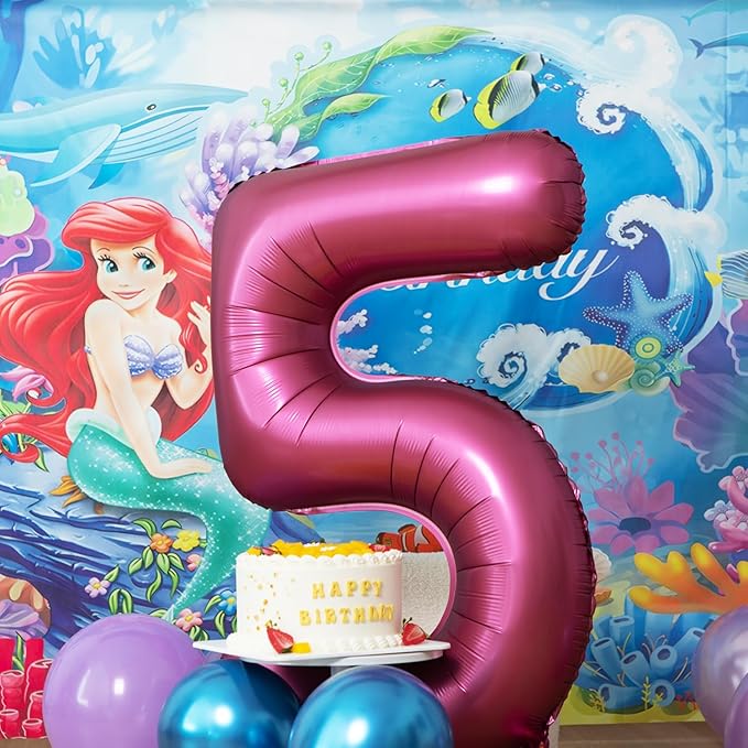 Number 0 Balloons 40 Inch Wine Red Burgundy Foil Helium Large Balloons for Birthday Party Anniversary Decorations（Digital 0）