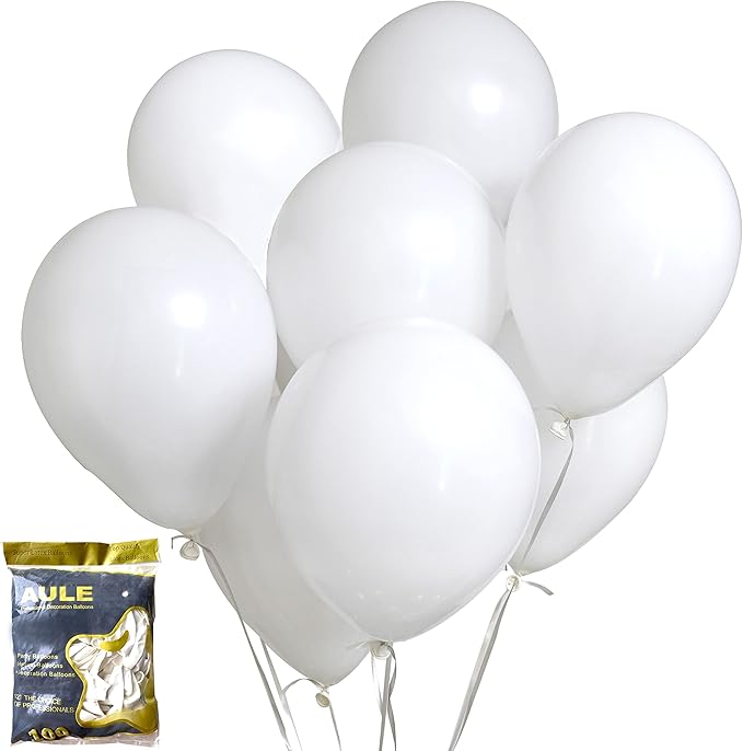 100 pcs 12 Inch White Balloons Helium Shiny Thicken Matte White Latex Balloons Party Decoration