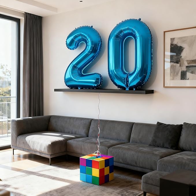 40 Inch Large Foil Helium Number Balloon Birthday Wedding Party 0-9 (Blue, 5)